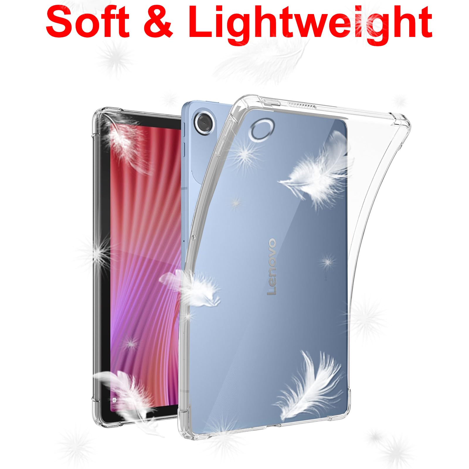 KZIOACSH Clear Case for Lenovo Tab 2025 10.1 Inch, Reinforced